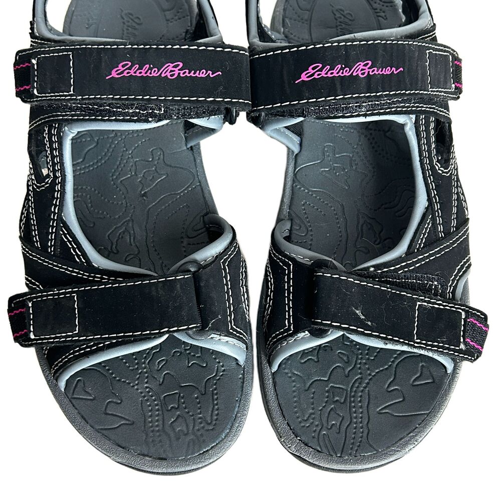 Eddie Bauer Water Shoes Womens 7 Black Gray Sandals Madrona Waterproof - Picture 3 of 11